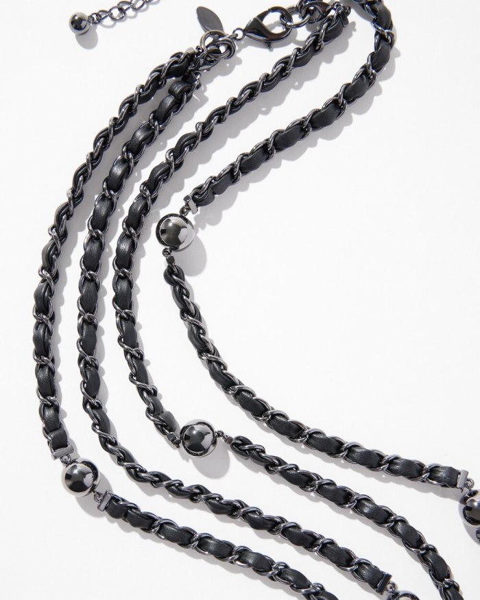 Chicos Hematite Convertible Necklace - Hematite