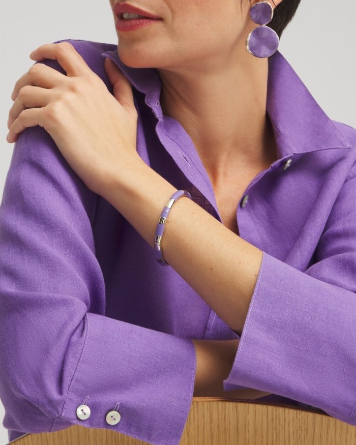 Chicos Purple Colorblock Stretch Bracelet - Parisian Purple