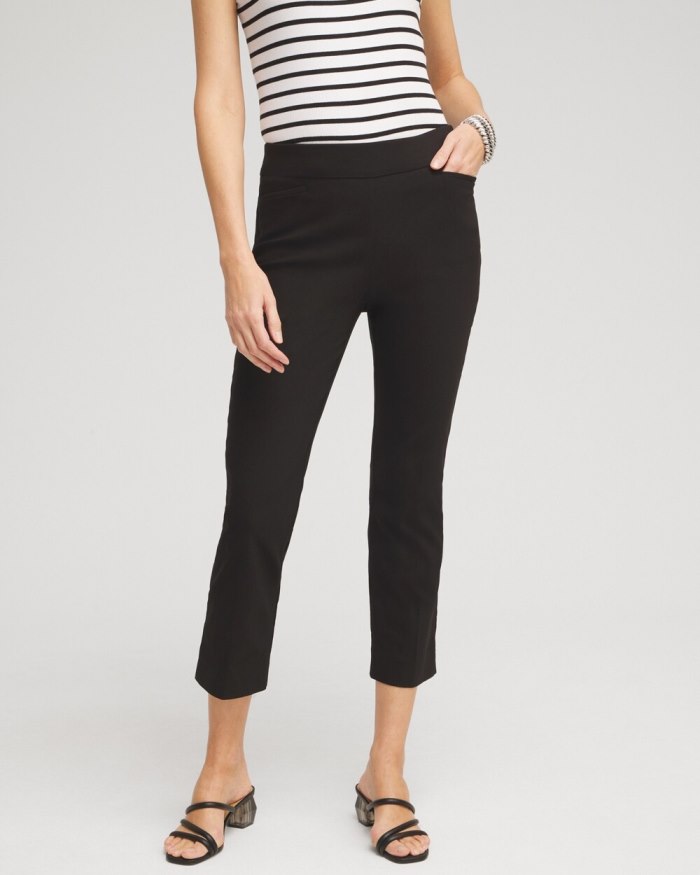 Chicos Brigitte Slim Cropped Pants - Black