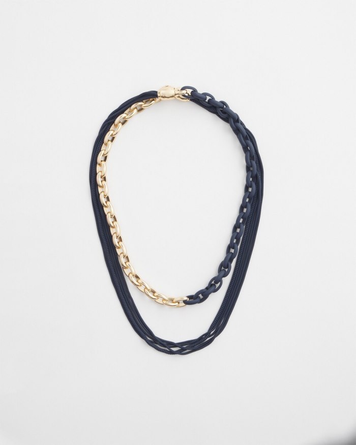 Chicos MagneticMix Navy Multistrand Necklace - Navy