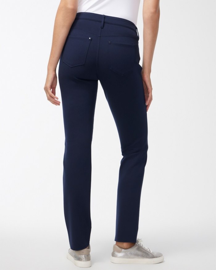 Chicos Ponte 5-Pocket Slim Pants - Ink