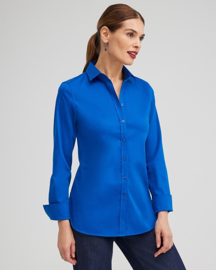 Chicos No Iron Stretch Shirt - Cosmic Cobalt