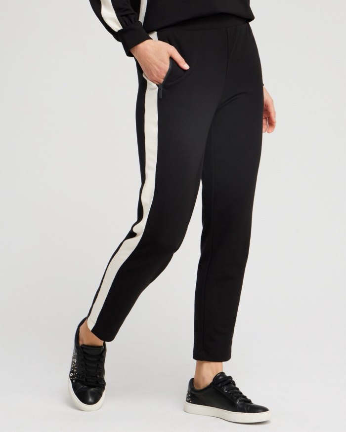 Chicos Zenergy French Terry Inset Pants - Black