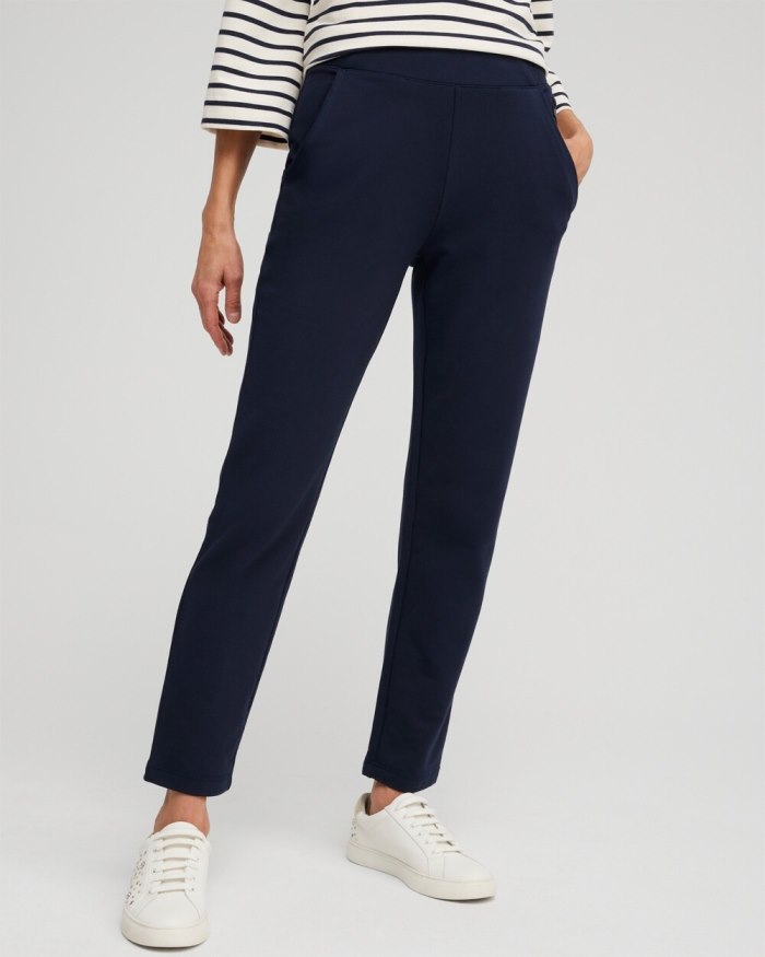 Chicos Zenergy French Terry Ankle Pants - Classic Navy