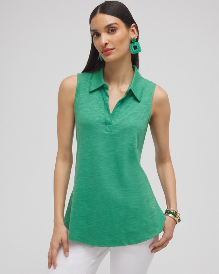 Chicos Collared Tunic Tank - Twisted Ivy