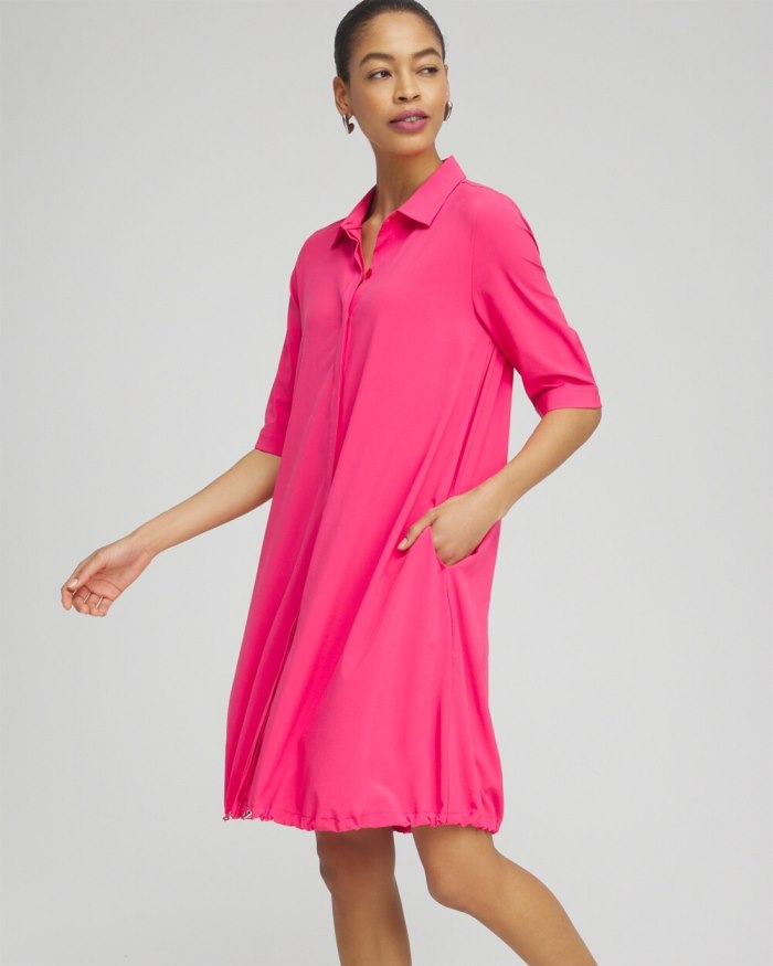 Chicos Zenergy UPF Bungee Dress - PINK BROMELIAD