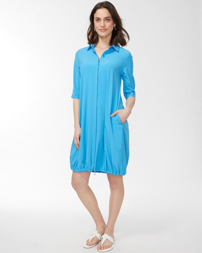 Chicos Zenergy UPF Bungee Dress - Poolside Blue