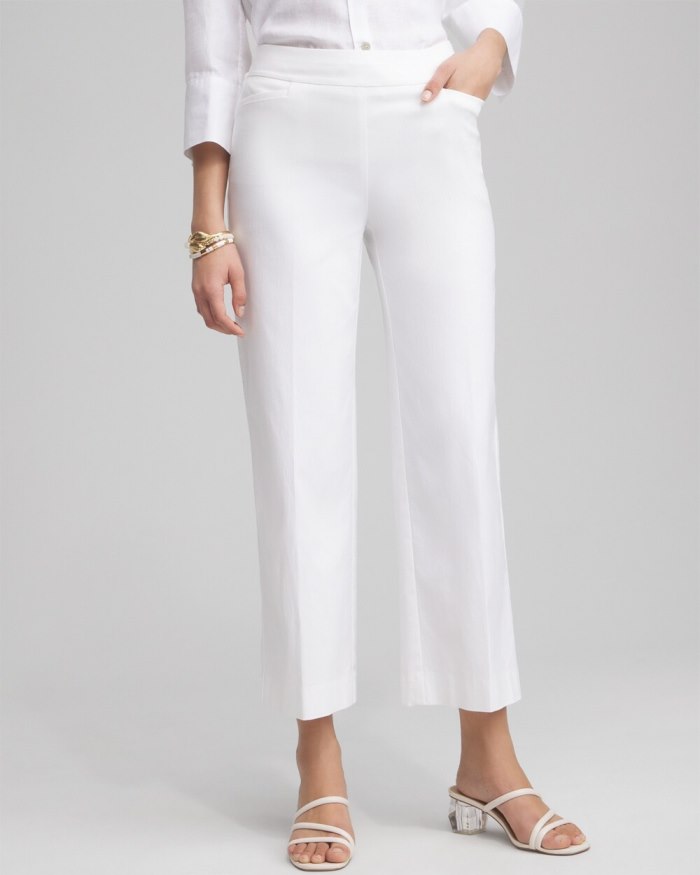 Chicos Brigitte Wide Leg Cropped Pants - Alabaster