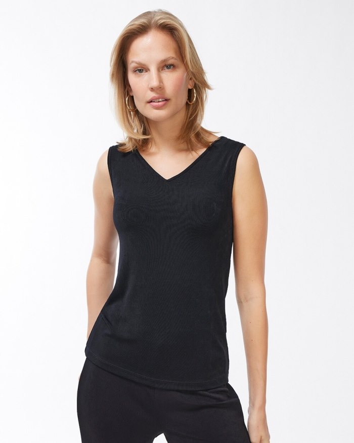 Chicos Travelers Reversible Tank - Travelers Black