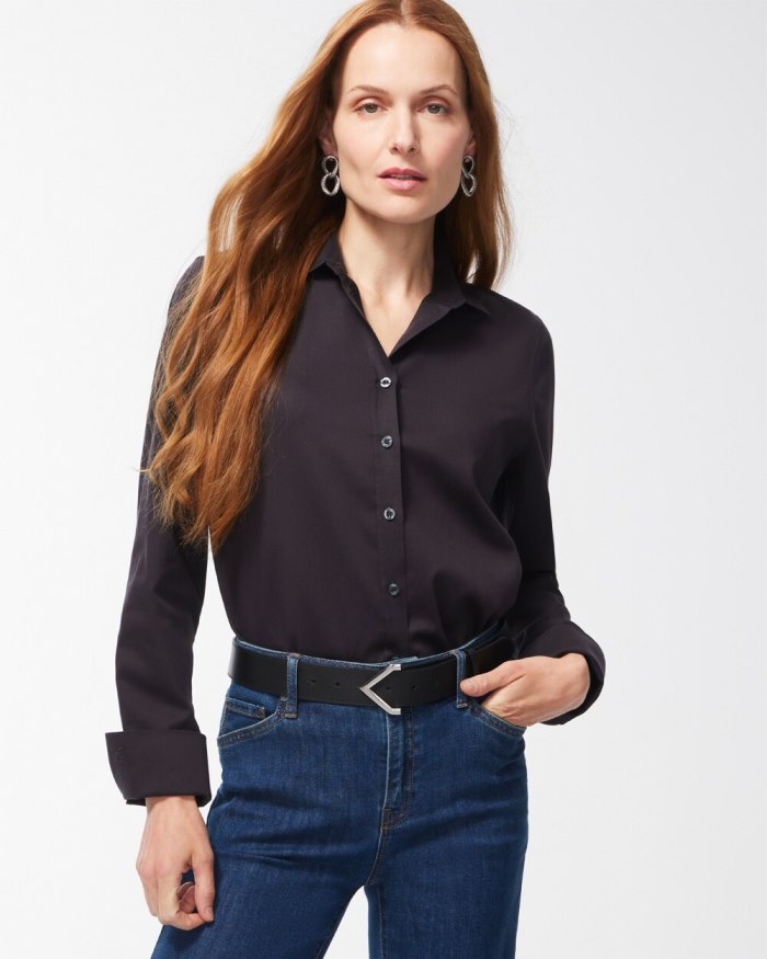 Chicos No-Iron Stretch Shirt - Black