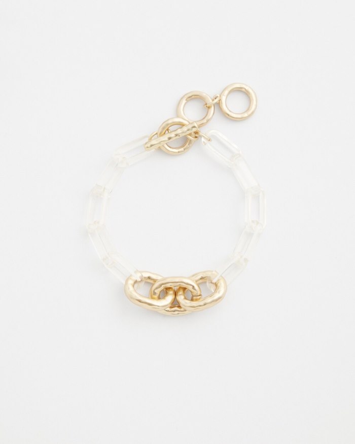 Chicos Lucite Links Bracelet - Clear