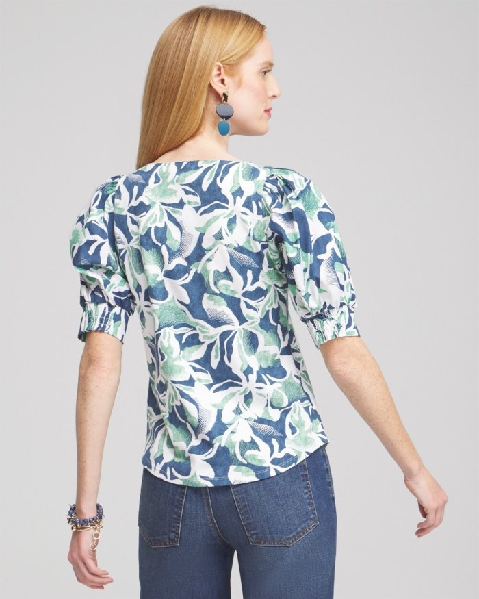 Chicos Floral Square Neck Top - Twisted Ivy