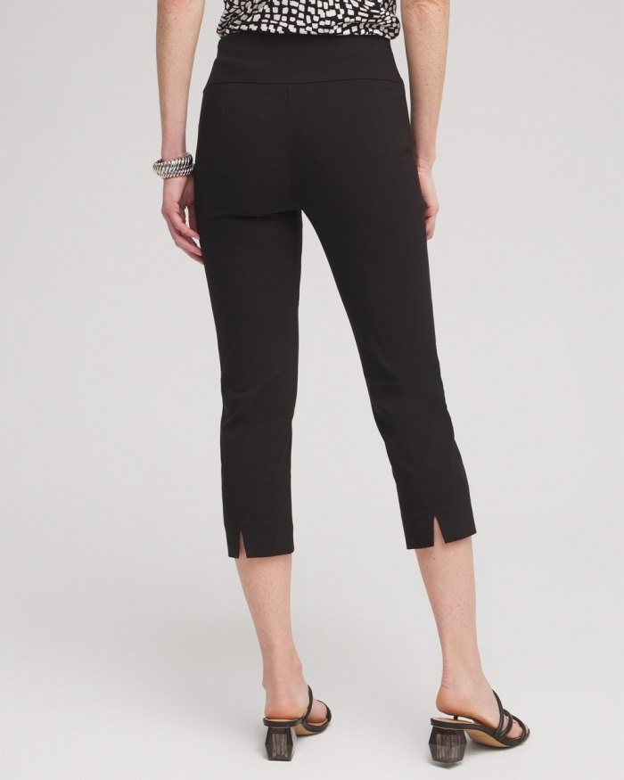 Chicos Wide Waistband Vented Pull-on Capris - Black