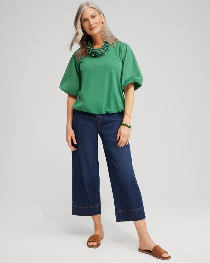 Chicos Bubble Hem Top - Twisted Ivy