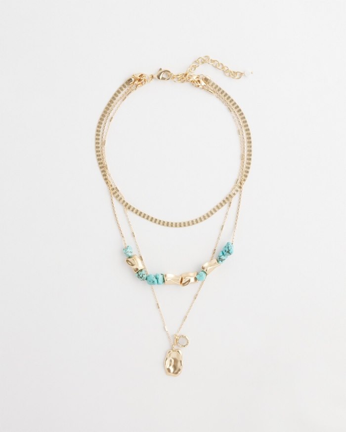 Chicos Turquoise Convertible Necklace - Turq