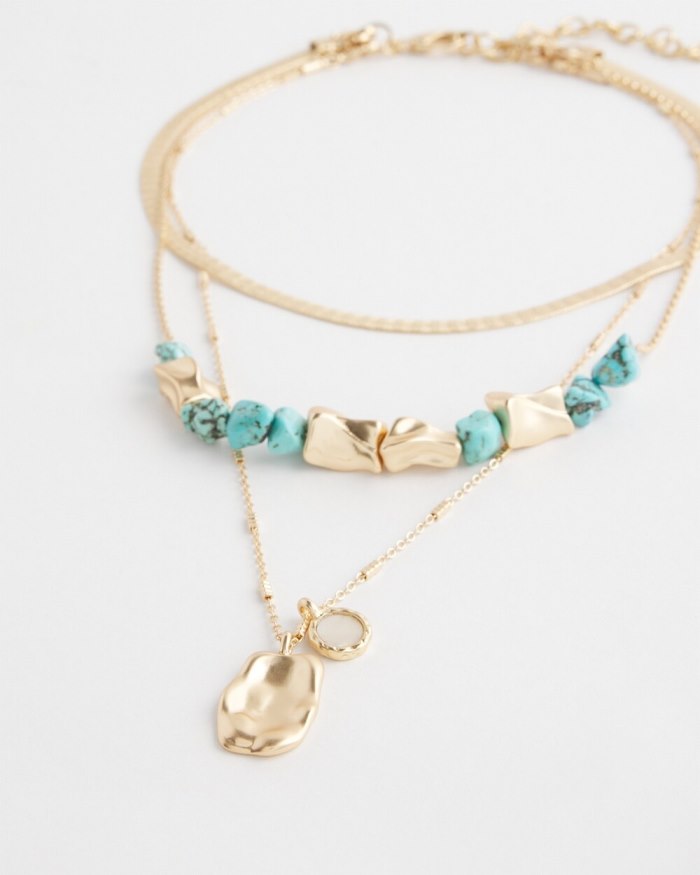 Chicos Turquoise Convertible Necklace - Turq