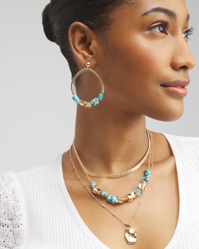 Chicos Turquoise Convertible Necklace - Turq