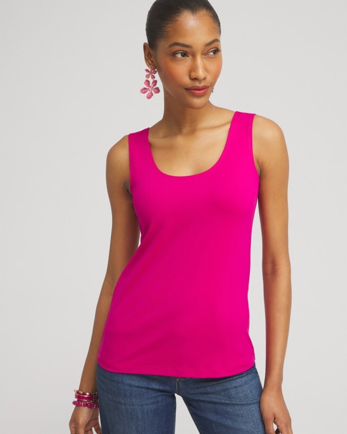 Chicos Microfiber Tank - Magenta Rose