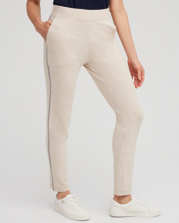 Chicos Zenergy Whipstitch Pants - Natural Tan Heather