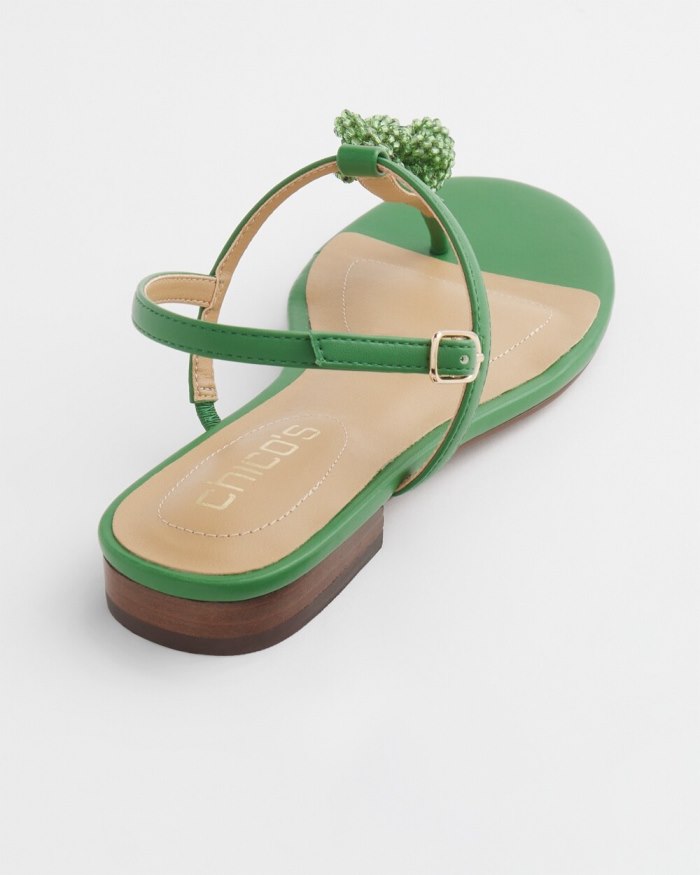 Chicos T-Strap Sandals - Green