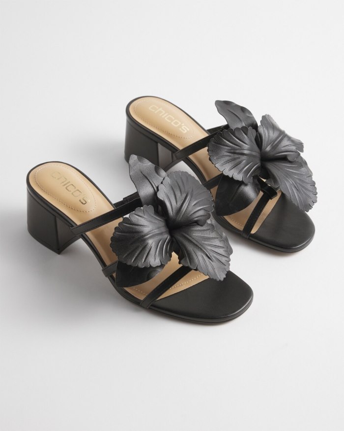 Chicos Floral Heels - Black