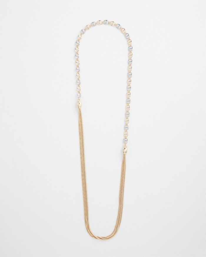 Chicos MagneticMix Multi Chain Necklace - Mixed Metals