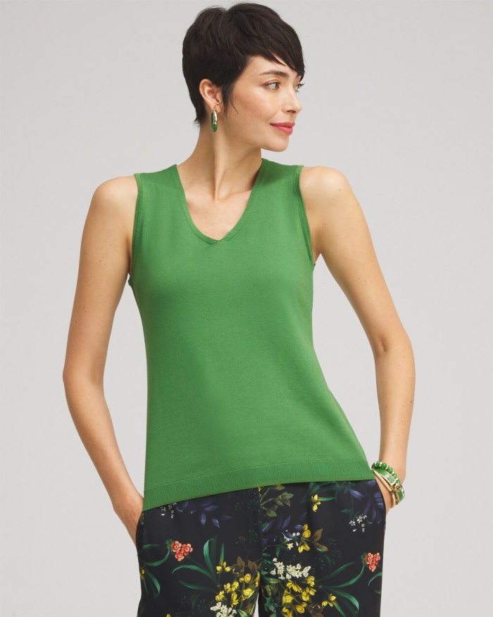 Chicos Spun Rayon Tank - Verdant Green