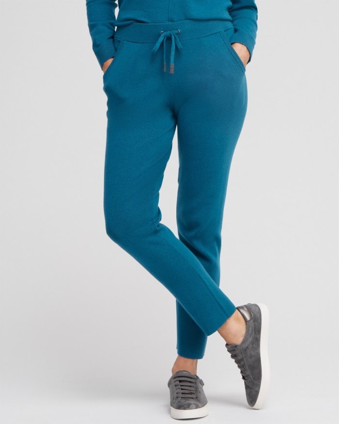 Chicos Zenergy Luxe Cashmere Blend Ankle Pants - Moonlit Teal