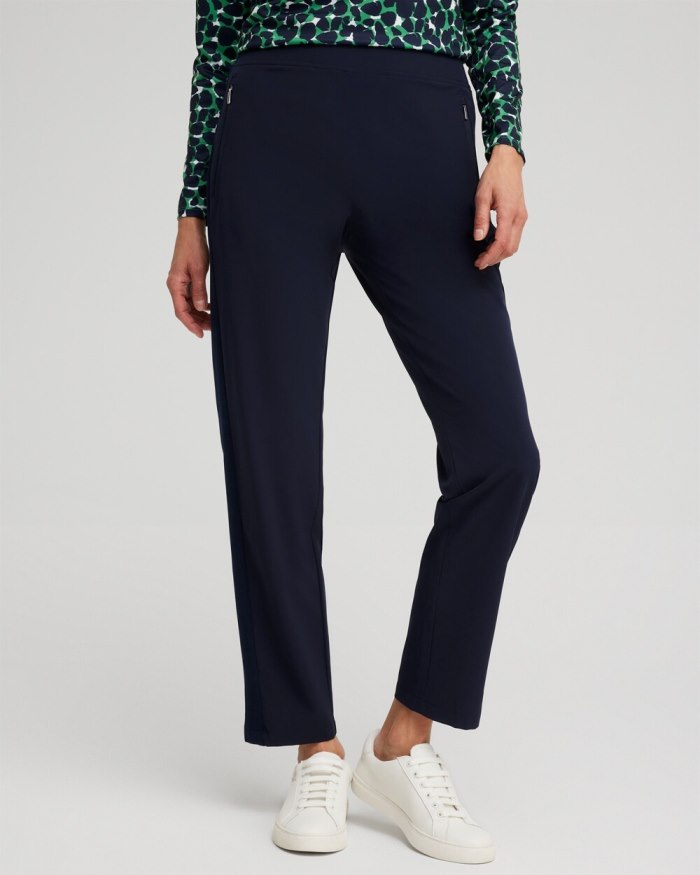 Chicos Zenergy UPF Ribbed Side Ankle Pants - Classic Navy