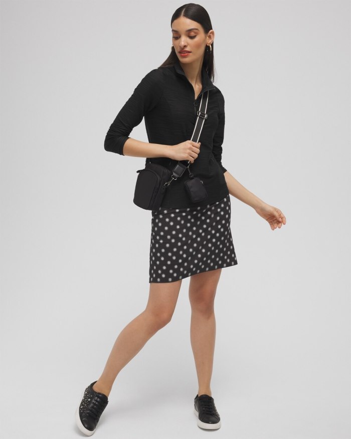 Chicos Zenergy UPF Polka Dot Pleat Skort - Black