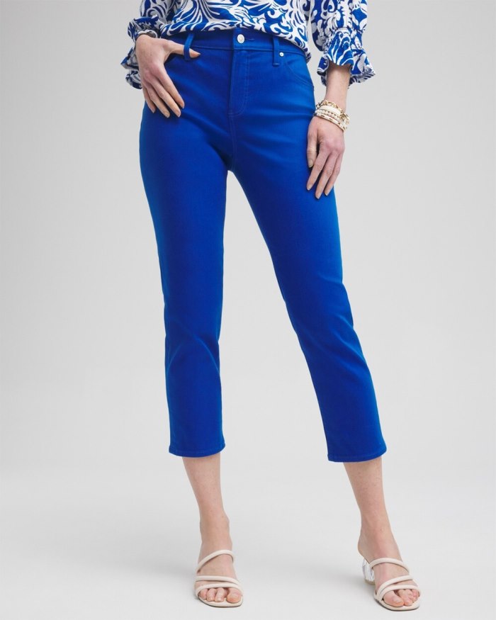 Chicos Girlfriend Cropped Jeans - Intense Azure