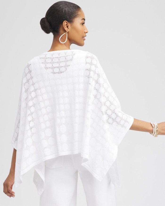 Chicos Circle Knit Poncho - Alabaster