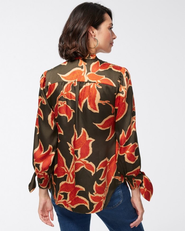 Chicos Vine Print Shirt - Primordial Forest