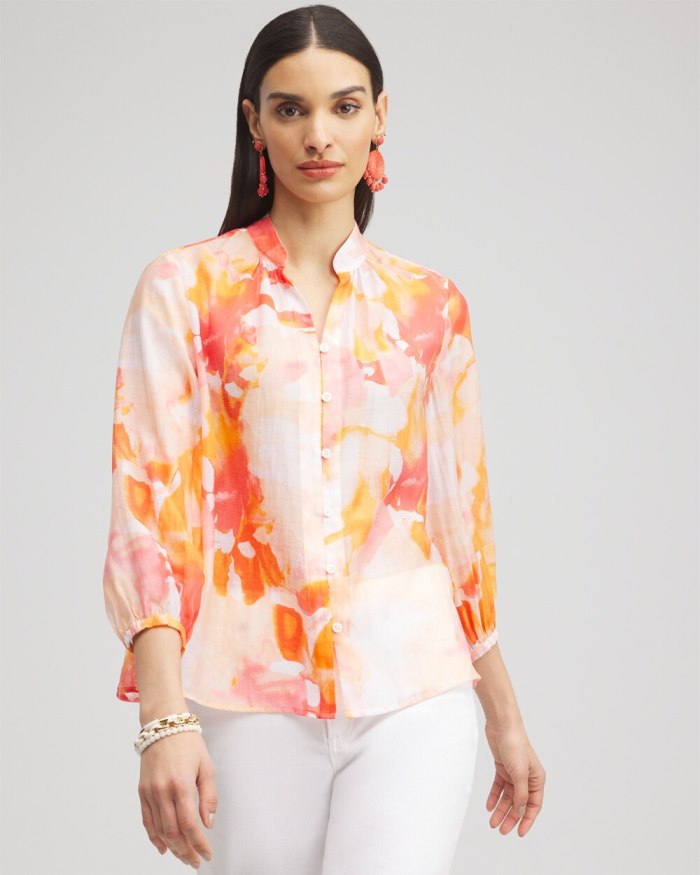 Chicos Watercolor Shirt - Alabaster