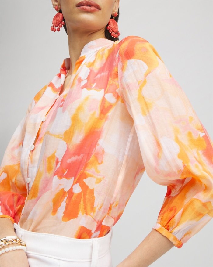 Chicos Watercolor Shirt - Alabaster