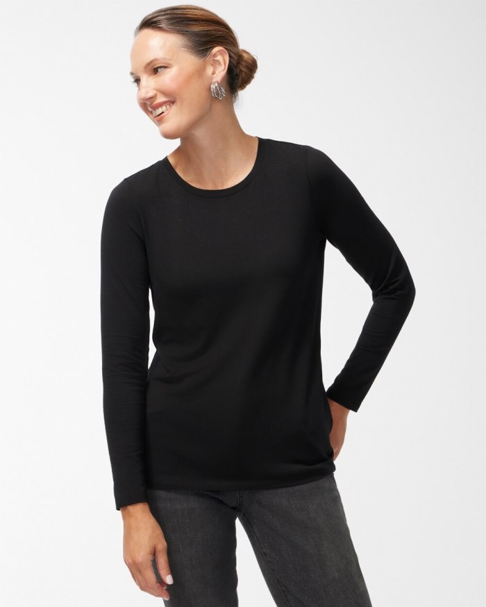 Chicos Touch of Cool Layering Tee - Black