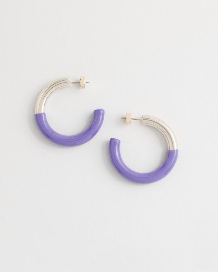 Chicos No Droop Purple Dipped Hoops - Parisian Purple