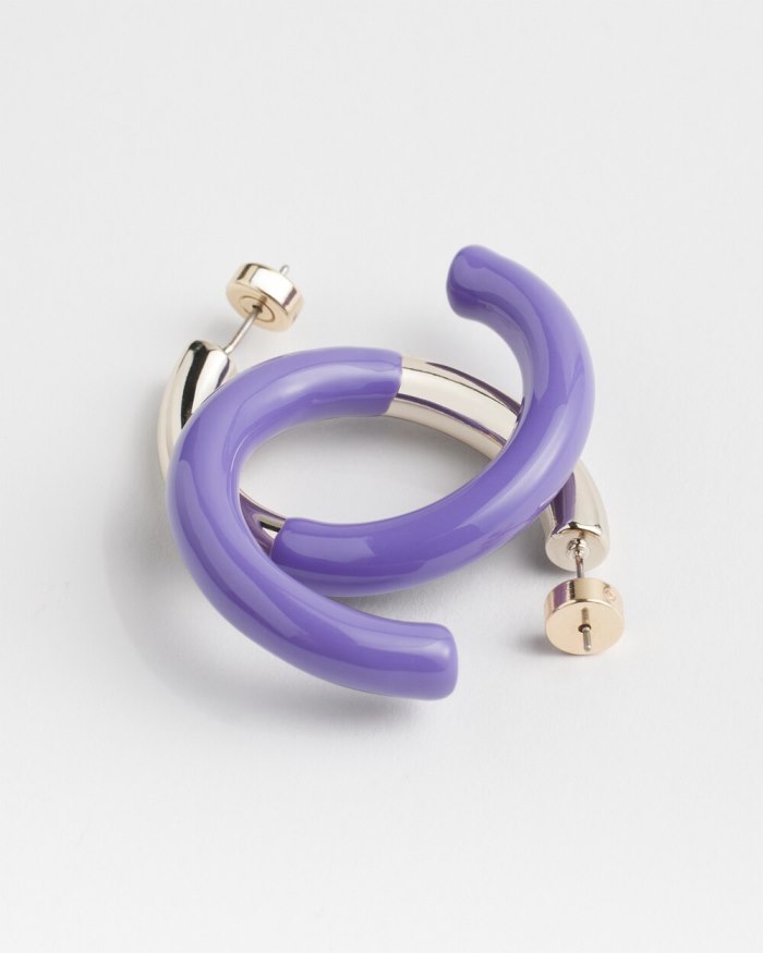 Chicos No Droop Purple Dipped Hoops - Parisian Purple