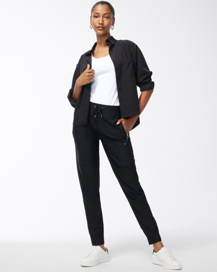 Chicos Zenergy Seam Detail Stretch Pants - Black