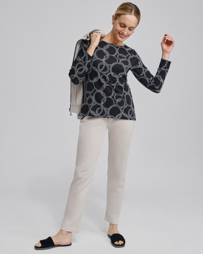 Chicos Zenergy Circle Print Pullover - Smokey Taupe