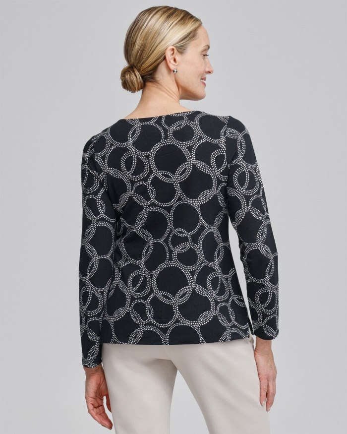 Chicos Zenergy Circle Print Pullover - Smokey Taupe