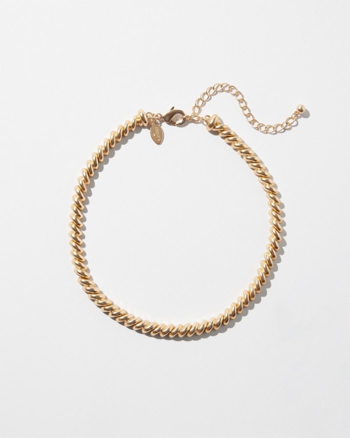 Chicos Gold Tone Collar Necklace - Gold
