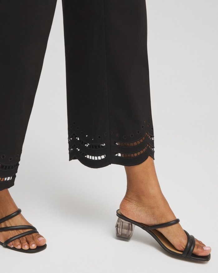 Chicos Juliet Eyelet Hem Culottes - Black