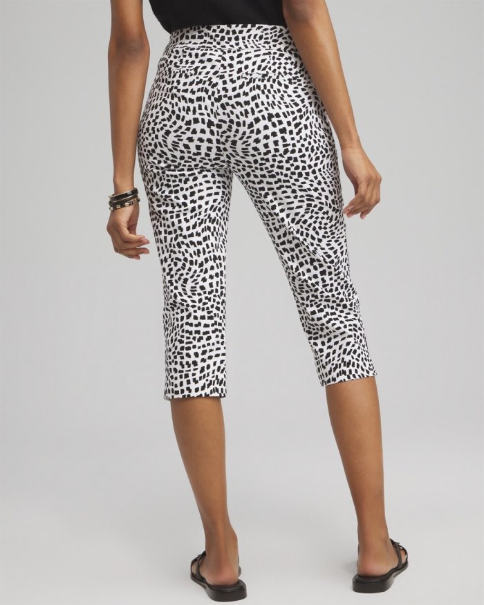 Chicos Brigitte Square Print Capris - Alabaster