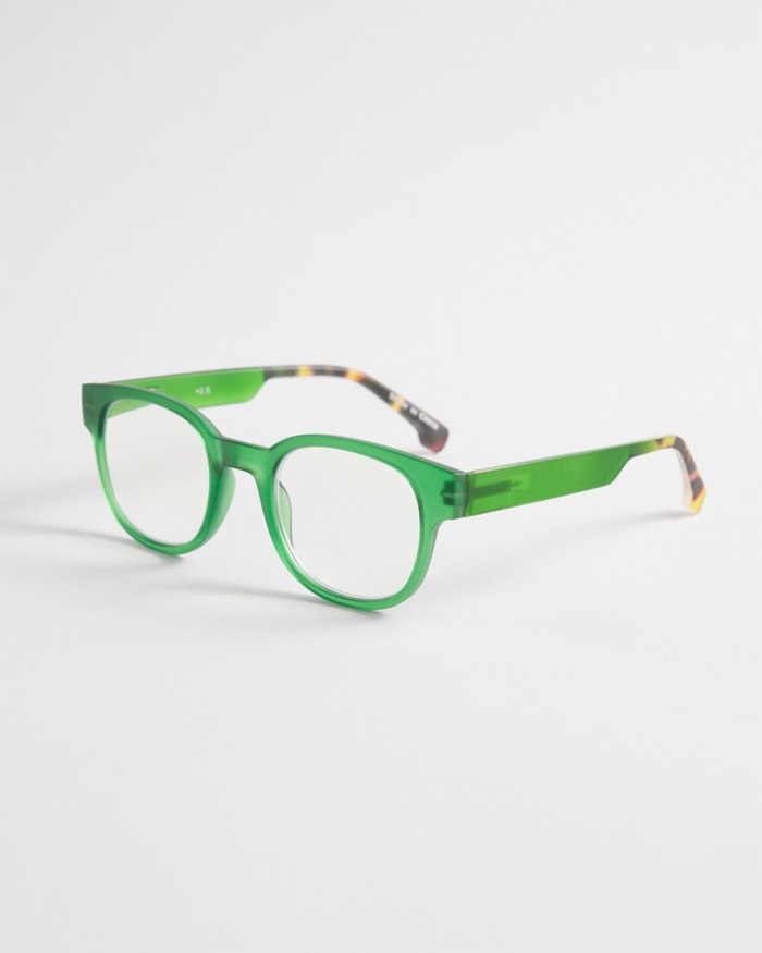 Chicos Green Faux Tort Readers - Green