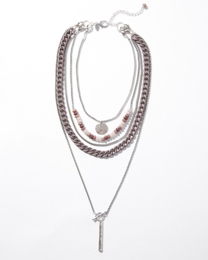 Chicos Multistrand Convertible Necklace - Silver