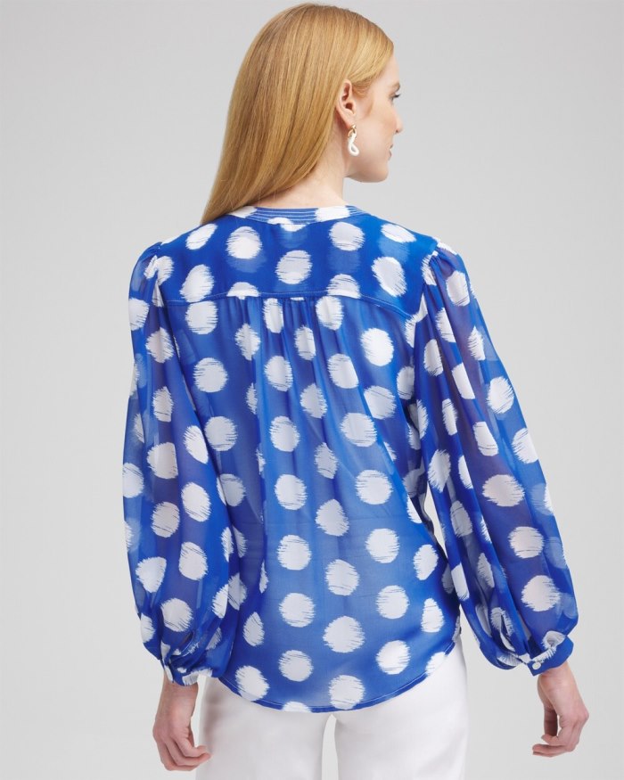 Chicos Ikat Dots Blouse - Intense Azure