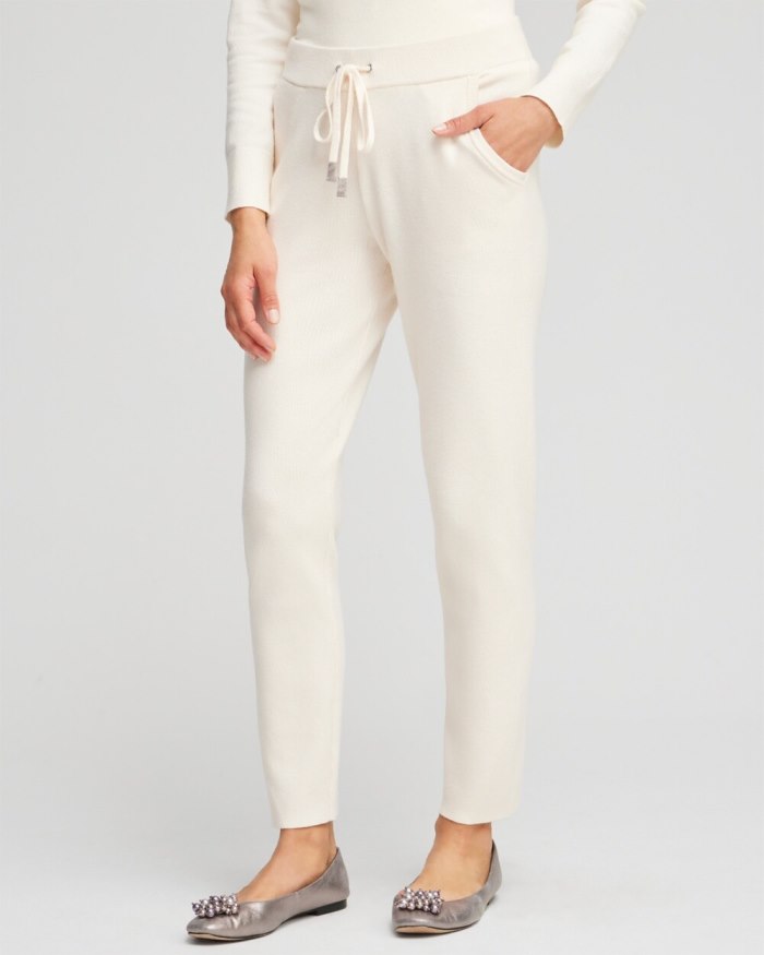 Chicos Zenergy Luxe Cashmere Blend Ankle Pants - English Cream