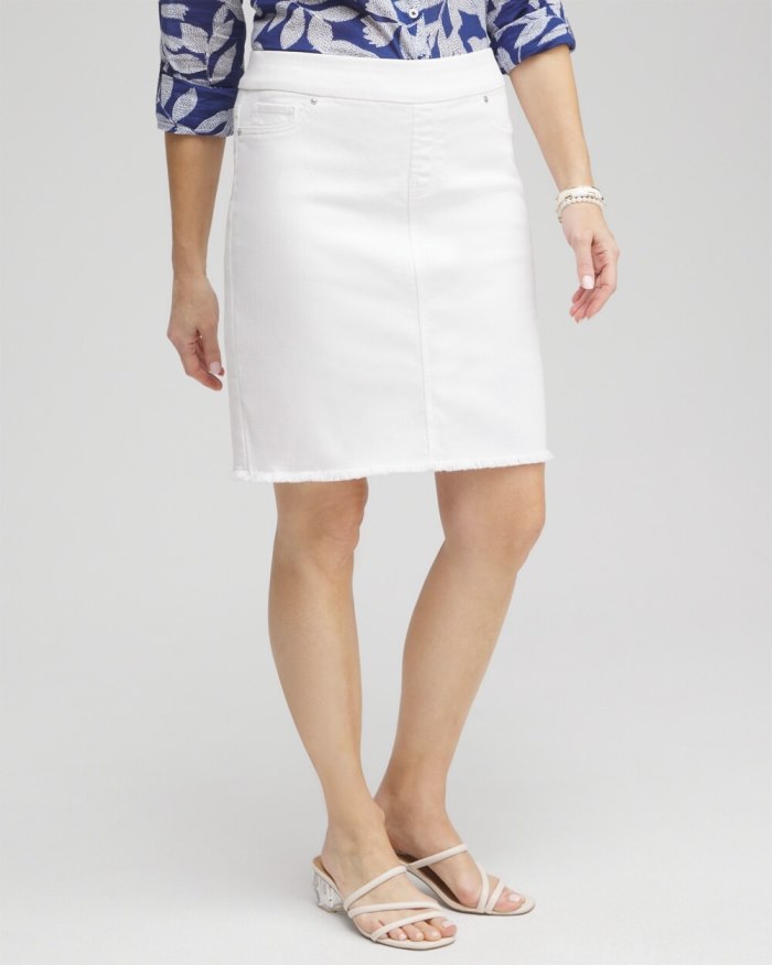 Chicos No Stain Pull-on Fray Hem Skort - Alabaster