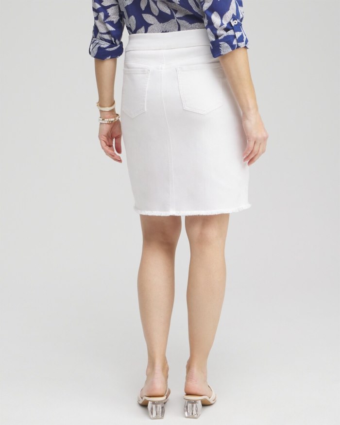 Chicos No Stain Pull-on Fray Hem Skort - Alabaster